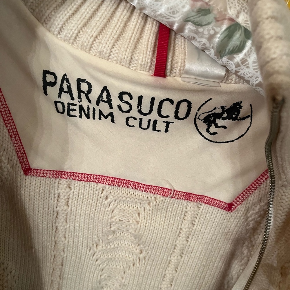 PARASUCO Heavy knit sweater. Gorgeous. But zipper gets stuck. Easy to fix